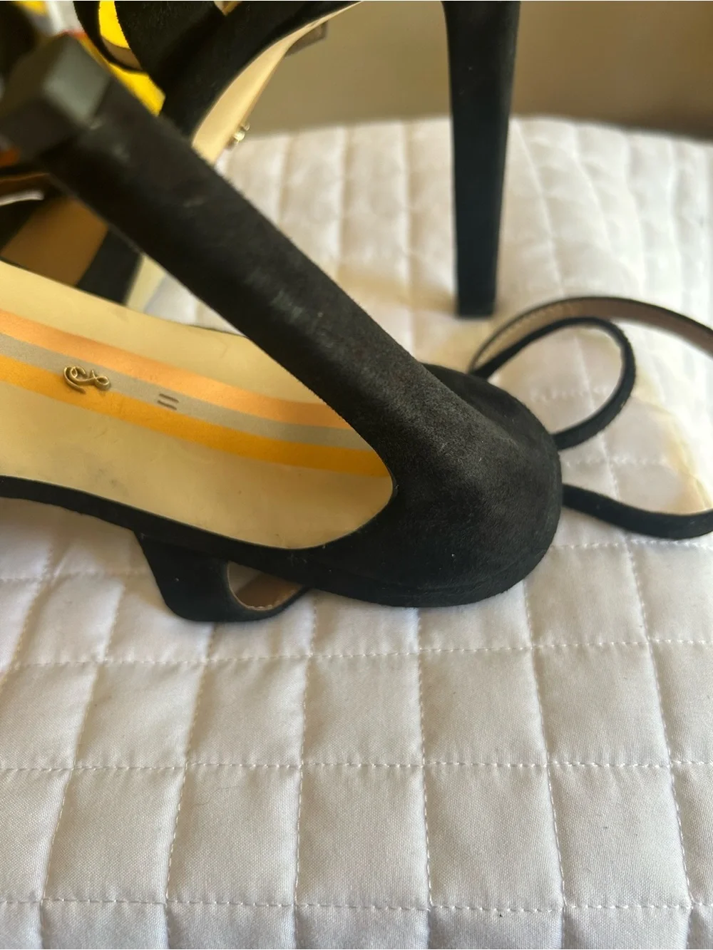 Sam Edelman Black Suede Open-Toe Stiletto Sandals